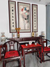 寓意好中堂畫(huà)新中式大氣農村堂屋掛畫(huà)客廳山水裝飾畫(huà)對聯(lián)字畫(huà) A 五色荷花圖-張大千 A中間40*80cm+兩邊20*80cm【桌面 曬單實(shí)拍圖