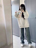 魯雅爾美式重磅印花連帽衛(wèi)衣女早秋季新款寬松設計感小眾高街上衣服情侶 白灰色 L 建議100斤到120斤 曬單實拍圖
