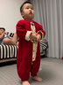 G.DUCKKIDS小黃鴨滿月嬰兒衣服春秋新生兒連體衣中國風(fēng)百天男女寶寶周歲禮服 紅色金鎖禮服+掛件 66cm 66碼0-3月建議寶寶4-6公斤 曬單實(shí)拍圖