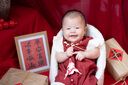G.DUCKKIDS小黃鴨嬰兒衣服夏季新生兒連體衣滿月百日抓周男女寶寶周歲禮服裝 25272款 紅色 66cm 3-6個月(建議寶寶10-13斤) 曬單實拍圖