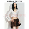 UR2025春季新款女裝蕾絲系帶肌理感V領(lǐng)長(zhǎng)袖T恤UYL450053 本白 (偏短) M 曬單實(shí)拍圖