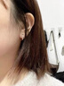 OIDSG老鳳凰999925銀耳扣女耳墜小耳圈圓圈彩金耳飾金色耳釘耳環(huán)男玫瑰 玫瑰金魔力耳圈中號一對配包裝 S 曬單實(shí)拍圖