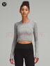 lululemon丨Swiftly Tech 女士運(yùn)動(dòng)短款長(zhǎng)袖 T 恤 2.0 LW3GH4S 石板灰/白 XXS /2 曬單實(shí)拍圖