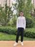甪澈純棉長(cháng)袖t恤男秋季高端衣服男裝重磅新疆棉男士上衣圓領(lǐng)打底衫 組合1.黑色+白色 新疆長(cháng)絨棉 XL 建議體重 130-145斤 曬單實(shí)拍圖