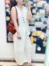 旅途原品ltyp 真絲可水洗干絲立體分割奶奶褲 極簡(jiǎn)八分休閑褲女秋 象牙白 S 曬單實(shí)拍圖