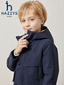 哈吉斯（HAZZYS）品牌童裝男童風(fēng)衣秋新品三防透氣彈力夾棉保暖連帽厚外套 曬單實(shí)拍圖