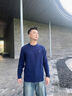 哈吉斯（HAZZYS）男裝 秋冬款羊毛衫男簡(jiǎn)約素凈圓領(lǐng)針織男毛衣ABYZD0CCX57 藏青色NV XL （180/100A 50） 曬單實(shí)拍圖