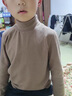 艾卡諾 I.KARNOW兒童半高領(lǐng)德絨打底衫男童加絨加厚保暖內衣大童秋衣冬季內搭上衣 8152駝色1件（厚暖半高領(lǐng)）德絨面料 130 曬單實(shí)拍圖