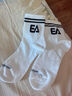 ELLE ACTIVE三雙裝女士運動(dòng)功能襪潮流時(shí)尚休閑百搭舒適條紋提花中筒襪子女 白色 均碼 曬單實(shí)拍圖