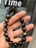 玉致新年禮物天然金曜石手串貓眼黑曜石手鏈帶證書(shū)男女寓意補水帶證書(shū) 珍藏雙金線(xiàn)貓眼款-12mm珠徑 曬單實(shí)拍圖
