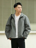 gxgjeans男裝 多色拼接寬松立領(lǐng)通勤行政夾克外套男 25年秋新品 灰色 L (175) 曬單實(shí)拍圖