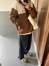 SUSTYLE高端奢侈品男裝高檔牛仔褲男2025春秋美式復古水洗寬松直筒休閑褲 復古藍 加絨 33 曬單實(shí)拍圖
