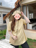 MsShe【新中式印花短袖小衫】大碼女裝2025夏裝胖mm顯瘦長款上衣 向日葵黃色現(xiàn)貨 3XL 曬單實拍圖