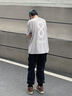 GUUKA TECH潮流休閑褲男士工裝褲男款直筒褲子2025新款長(cháng)褲寬松闊腿九分男褲 黑色 M 曬單實(shí)拍圖