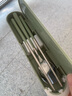 onlycook304不銹鋼便攜餐具盒套裝 帶掛鉤筷子勺子套裝 學(xué)生餐具套裝綠色 曬單實拍圖