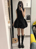 多菲尼森小眾黑色新品連衣裙女2025夏季修身顯瘦法式氣質(zhì)短裙高級感花苞裙 背心花苞連衣裙M碼 曬單實(shí)拍圖