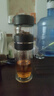 水莫停智能玻璃杯茶水分離杯雙層防燙泡茶杯子水杯男士老師禮物大容量 紳士黑+保溫杯禮盒裝 400ml 2只 曬單實(shí)拍圖
