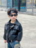 G.DUCKKIDS小黃鴨男童皮衣外套春秋2025新款兒童皮夾克中小童棒球服寶寶上衣 黑色 90 尺碼1~2歲【 80-90cm】 曬單實(shí)拍圖