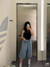 adidas修身百搭工字背運動背心女裝阿迪達斯官方三葉草 黑色   L 曬單實拍圖