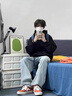 魯雅爾cleanfit黑色正肩衛(wèi)衣男春秋季潮牌韓版內(nèi)搭帽衫美式高街百搭外套 黑色 XL 曬單實(shí)拍圖