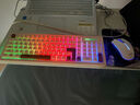 宏碁機械手感鍵盤(pán)輕音按鍵19鍵無(wú)沖發(fā)光游戲電競辦公有線(xiàn)臺式電腦筆記本通用球型鍵帽 鍵盤(pán)+鼠標（香檳色 混光 曬單實(shí)拍圖