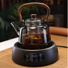 全度玻璃提梁壺家用小型電陶爐煮茶器燒水壺大容量保溫玻璃茶壺 提梁壺（煙灰色）+康米電陶1 曬單實拍圖