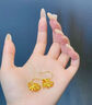 中國黃金（CHINA GOLD）黃金蝴耳釘女士足金蝴蝶結(jié)耳環(huán)純金國慶中秋節(jié)禮物送女友老婆 足金蝴蝶結(jié)耳環(huán)金重約1.5g 曬單實拍圖
