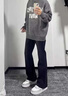 至濤cleanfit黑色微喇牛仔褲男修身直筒vibe美式高街潮牌彎刀休閑褲子 黑色 【半松緊】 XL 曬單實(shí)拍圖