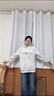 燦圖美式高街玫瑰印花連帽衛(wèi)衣女春秋季新款重磅寬松打底衫休閑上衣服 白灰色 L 曬單實(shí)拍圖
