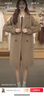 紫涵雙面羊毛呢大衣女年冬季學(xué)院風(fēng)大口袋雙排扣長(cháng)款外套 卡其綠 L 曬單實(shí)拍圖