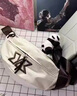 RICH YOUR HOME德國品質(zhì)斜挎包男款挎包胸包潮牌機車(chē)百搭腰包新款運動(dòng)男士單肩包 白色 曬單實(shí)拍圖