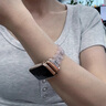 HKMW華為機（HUAWEl）適用智能手環(huán)女款鋼帶自律心率藍牙運動表 樹脂粉綠 曬單實拍圖