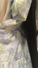 紅袖碎花雪紡連衣裙夏季2024新款女裝泡泡袖V領(lǐng)初戀清純甜美氣質(zhì)長(zhǎng)裙 粉紫花628 S 曬單實(shí)拍圖
