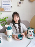 格非爾米奇兒童保溫杯男孩小學(xué)生上學(xué)專(zhuān)用吸管杯子2025新款便攜三飲水杯 綠米奇500ml【一杯三飲+皮質(zhì)杯套+提繩】 曬單實(shí)拍圖