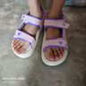 女童涼鞋2025夏季新款洋氣兒童沙灘鞋子露趾學(xué)生軟底舒適運動(dòng)涼鞋 HBL2506/粉紫色 34 碼【標準尺碼】 曬單實(shí)拍圖