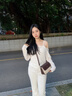 CinvaiKrose輕奢包包女包2025年新款通勤斜挎包女士單肩小方包生日禮物送女友 米白配咖【節日送禮可代寫(xiě)賀卡】 曬單實(shí)拍圖