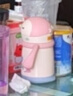 babycare小企鵝兒童保溫杯嬰幼兒寶寶保溫奶瓶水壺學(xué)飲直飲吸管杯兒童水杯 贈直通吸嘴- 把手款萊莎粉 300ml 曬單實(shí)拍圖