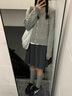 歌詩(shī)慧灰色開(kāi)衫針織衫外套女2025秋冬新款女裝小個(gè)子外搭毛衣慵懶上衣 灰色麻花針織開(kāi)衫 均碼 【80-120斤】 曬單實(shí)拍圖