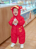 巴拉巴拉balaOne嬰兒連體衣羽絨服男女童2025新款冬裝哈衣造型萌 紅色小財神-白鴨絨 90 cm-充絨量99g 曬單實拍圖