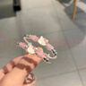 兒童手鐲Kitty貓純銀999足銀可愛(ài)親子款兒童鐲子 中童5-12歲約14克一只 曬單實(shí)拍圖