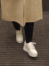 OLJ奢侈高端品牌女鞋增高小白鞋女2025新款網(wǎng)面透氣休閑真皮板鞋 白色系帶真皮單鞋 37 曬單實拍圖