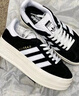 Adidas阿迪達(dá)斯三葉草女鞋BOLDSHOES絨面革厚底運動板鞋 HQ6912 37 曬單實拍圖