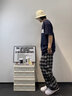 妙奕嘉短袖男t恤衣服男裝夏季新款潮流美式寬松半袖上衣休閑體恤百搭 NENR字母短袖【藏青色】 2XL 【建議 150-170斤】 曬單實(shí)拍圖