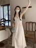 鉑吶苓吊帶連衣裙女夏季2025新款純白色甜美氣質(zhì)無袖高腰長裙子法式 吊帶連衣裙-米白色 L （建議100-120斤） 曬單實(shí)拍圖