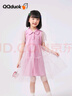 可可鴨（QQ DUCK）童裝女童連衣裙兒童裙子公主裙學(xué)生青少年衣服泡泡袖紫玫瑰；160 曬單實拍圖