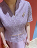 紫魅俏2025年新款喜婆婆婚宴裝高檔禮服高貴時(shí)尚顯瘦遮肚假兩件連衣裙女 亮紫短袖 2XL (建議120-130斤) 曬單實(shí)拍圖