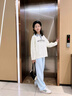 小豬彼特女童秋裝套裝2025新款洋氣時髦兒童春秋衛(wèi)衣學院風初中生女孩韓版 5013米白色 120 cm 曬單實拍圖