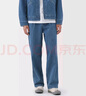 無(wú)印良品（MUJI）男式 木棉混 牛仔工裝褲 男士男款褲子 直筒寬松25年秋季男裝 藍色 M （170/80A） 曬單實(shí)拍圖