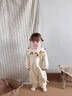 優(yōu)奇嬰兒秋季衣服嬰幼兒連體衣男女寶寶超萌洋氣哈衣套裝小月齡外出服 杏色 80cm 曬單實(shí)拍圖