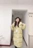 雪中飛長(cháng)款羽絨服女士2025新款可脫卸帽子潮流時(shí)尚通勤保暖外套綠色M 曬單實(shí)拍圖